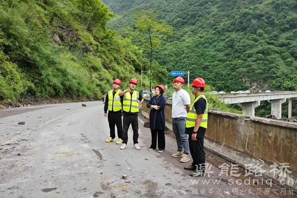 吴彬霞率队到鼎能路桥G213和G353复建公路缺...